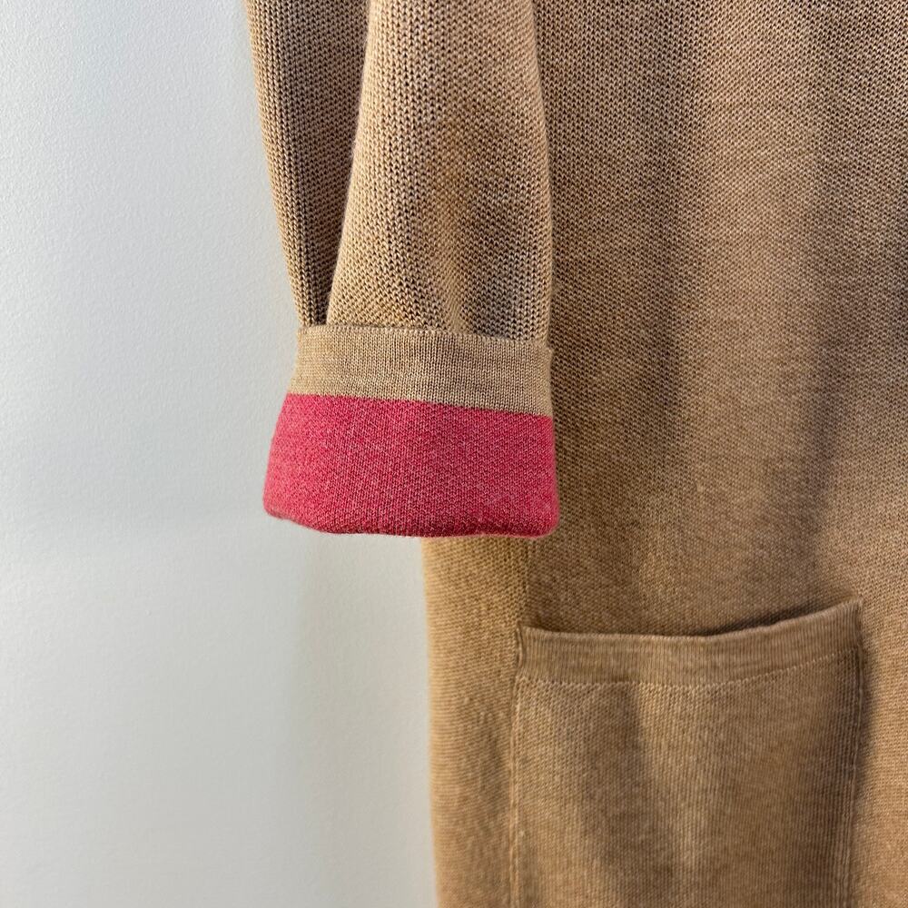 Rosso35 Merino Wool Sweater Jacket Coat Camal Tan Button Front 42 US 6 Italy - Picture 7 of 10